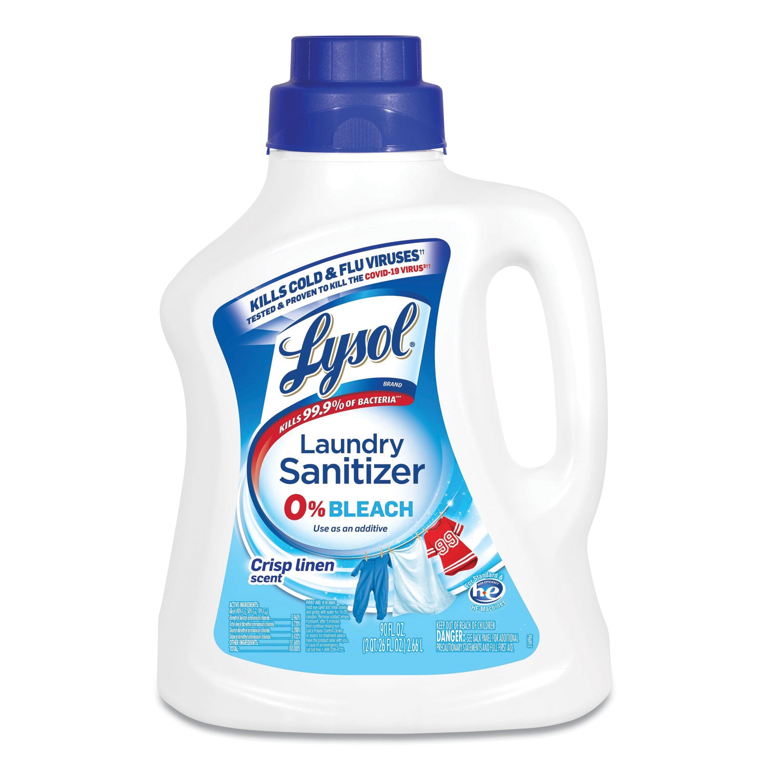 LYSOL Brand Laundry Sanitizer, Liquid, Crisp Linen, 90 oz (95872EA)