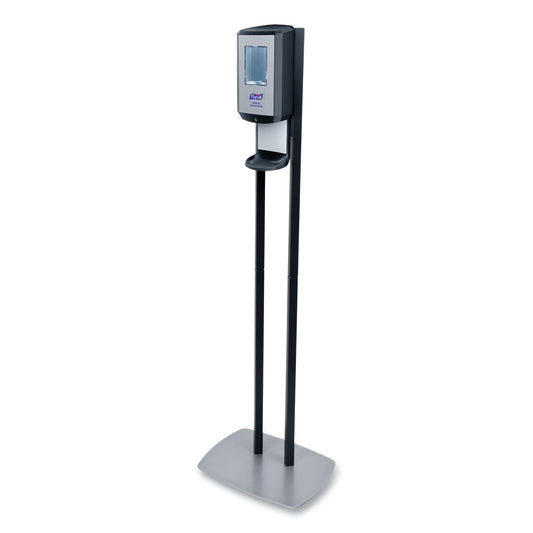 PURELL CS8 Hand Sanitizer Floor Stand with Dispenser, 1,200 mL, 13.5 x 5 x 28.5, Graphite (7418DS)