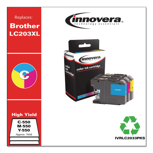 Innovera Remanufactured Cyan/Magenta/Yellow High-Yield Ink, Replacement for LC2033PKS, 550 Page-Yield