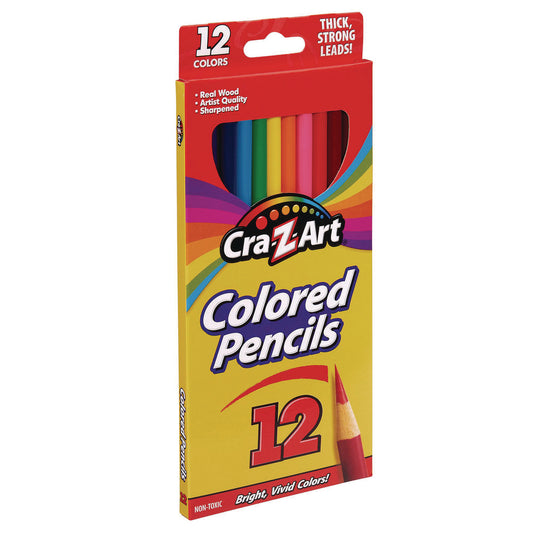 Cra-Z-Art Colored Pencils, 12 Assorted Lead and Barrel Colors, 12/Set (1040472)