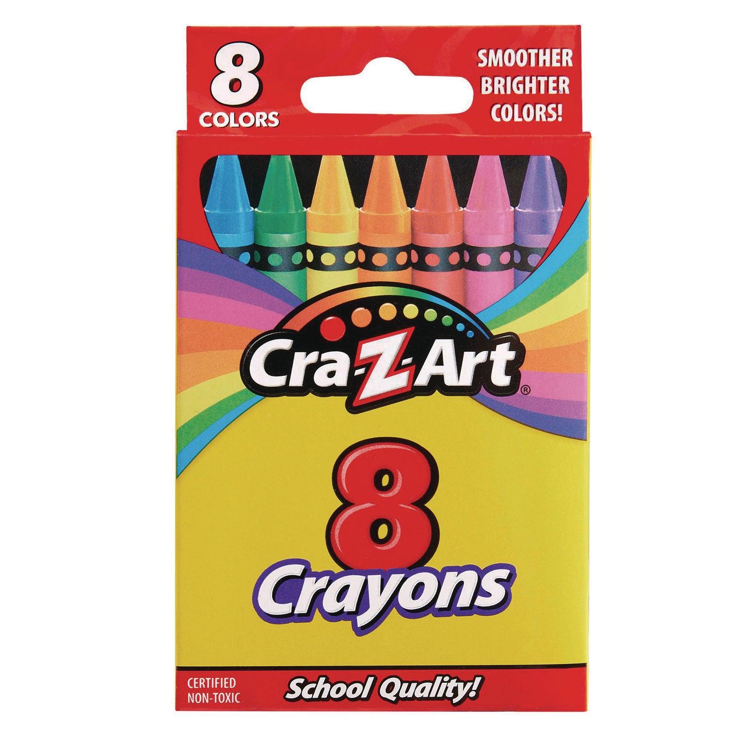 Cra-Z-Art Crayons, 8 Assorted Colors, 8/Pack (1021248)