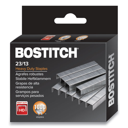 Bostitch Premium Heavy-Duty Staples, 0.5" Leg, 0.5" Crown, Steel, 1,000/Box (1913)