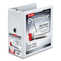 Cardinal Premier Easy Open ClearVue Locking Slant-D Ring Binder, 3 Rings, 5" Capacity, 11 x 8.5, White (10350)