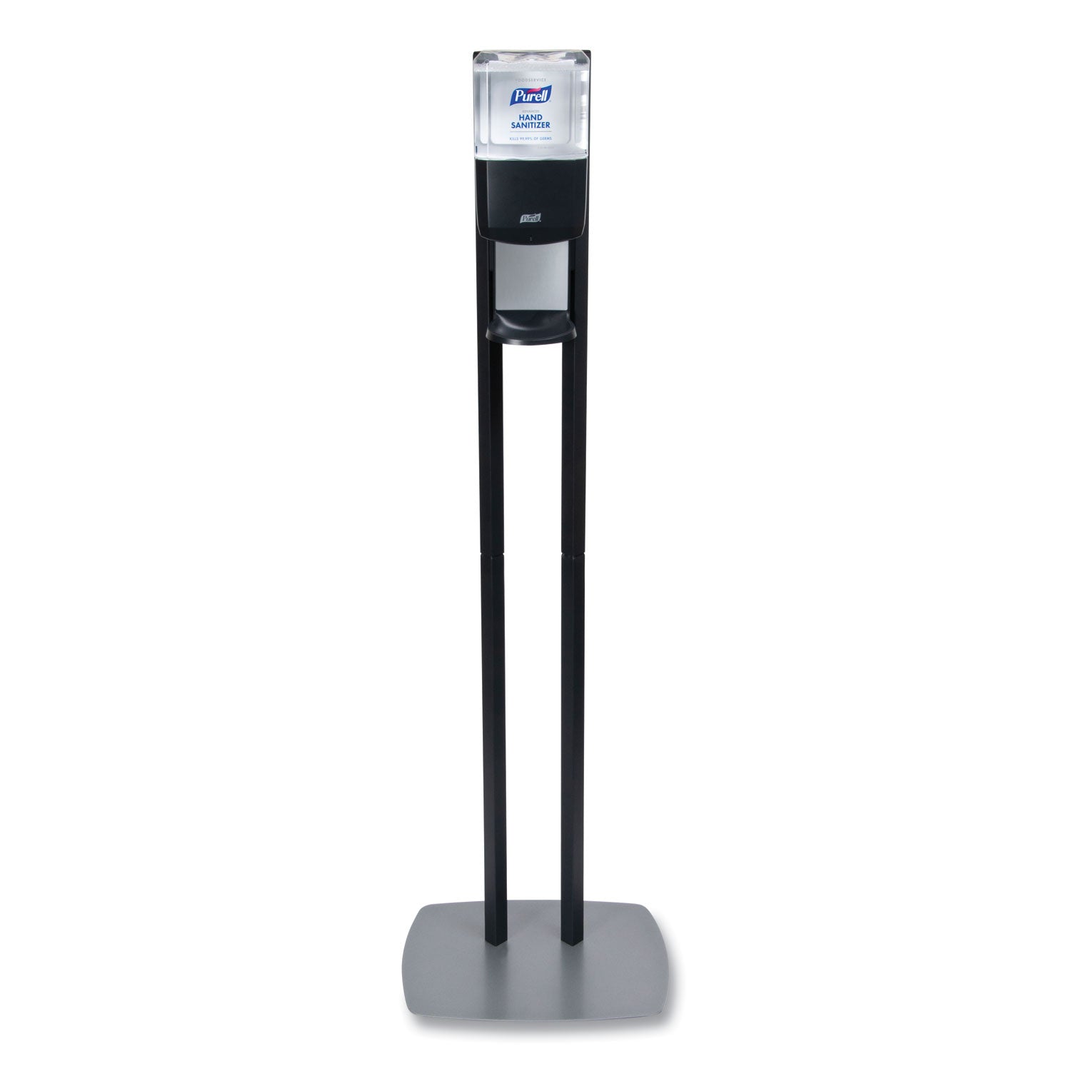 PURELL ES8 Hand Sanitizer Floor Stand with Dispenser, 1,200 mL, 13.5 x 5 x 28.5, Graphite/Silver (7218DS)