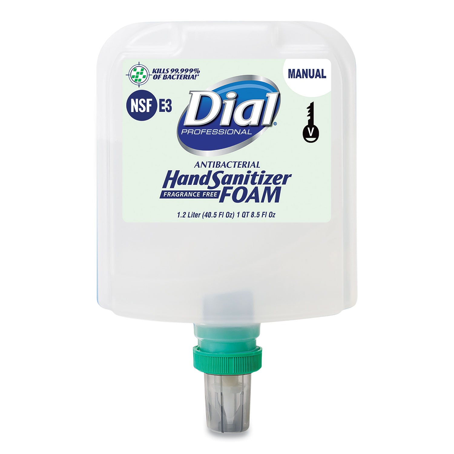 Antibacterial Foaming Hand Sanitizer Refill for Dial 1700 V Dispenser, Fragrance-Free, 1.2 L, 3/Carton (19717CT)