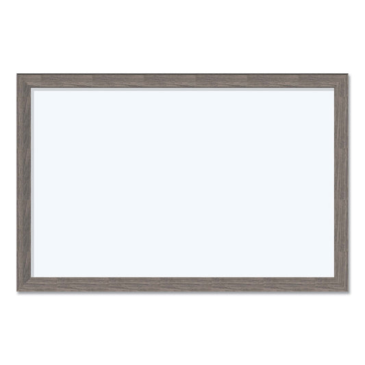 U Brands Magnetic Dry Erase Board with Rustic Frame, 35 x 23, White Surface, Brown Frame (4890U0001)