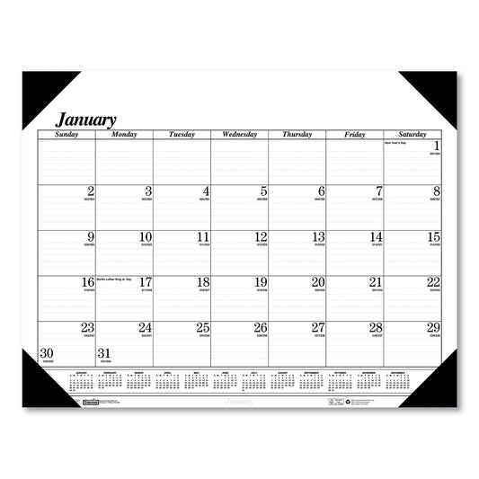 House of Doolittle Recycled One-Color Dated Monthly Desk Pad Calendar, 18.5 x 13, White Sheets, Black Binding/Corners,12-Month (Jan-Dec): 2025 (0124)