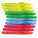 AbilityOne 7520015548208, SKILCRAFT Retractable Highlighter, Assorted Ink Colors, Chisel Tip, Assorted Barrel Colors, 10/Set