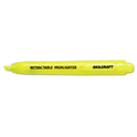 AbilityOne 7520015548210, SKILCRAFT Retractable Highlighter, Yellow Ink, Chisel Tip, Yellow Barrel, Dozen