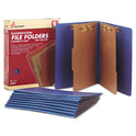 AbilityOne 7530015567914, SKILCRAFT Pressboard Top Tab Classification Folder, 2 Dividers, 6 Fasteners, Letter Size, Dark Blue, 10/Box