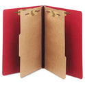 AbilityOne 7530015567917 SKILCRAFT Pressboard Top Tab Classification Folder, 2 Dividers, Letter Size, Dark Red, 10/Box