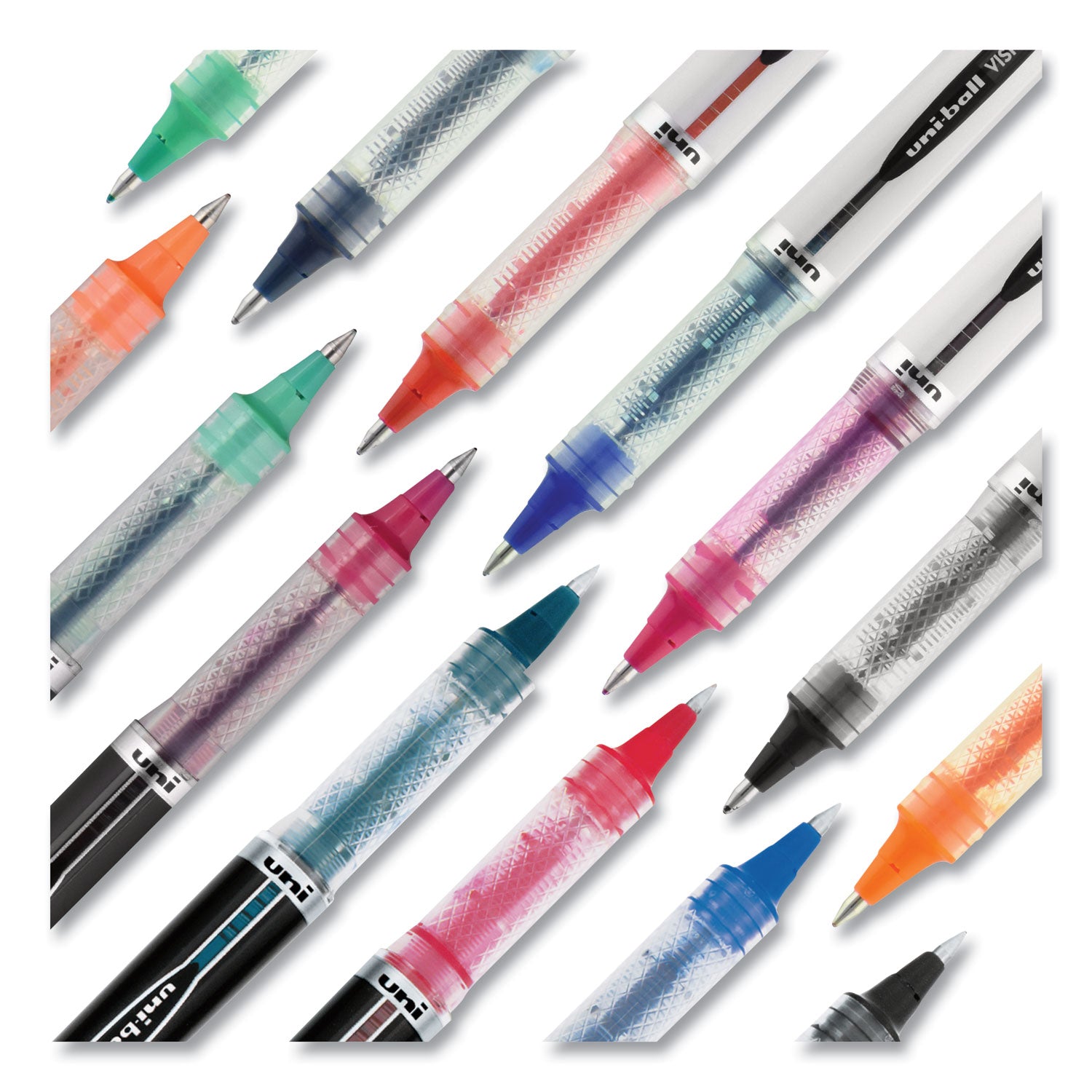 uni-ball VISION ELITE Hybrid Gel Pen, Stick, Bold 0.8 mm, Assorted Ink and Barrel Colors, 8/Pack (90199PP)