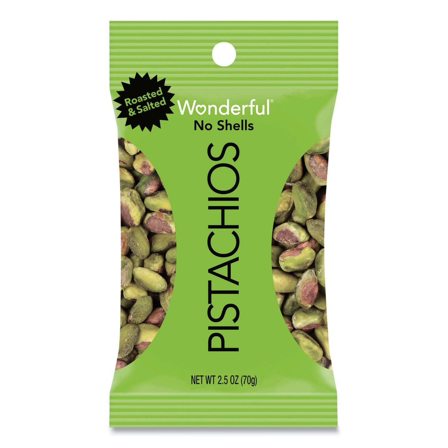 Paramount Farms Wonderful Pistachios, Dry Roasted and Salted, 2.5 oz, 8/Box (070146A25M)