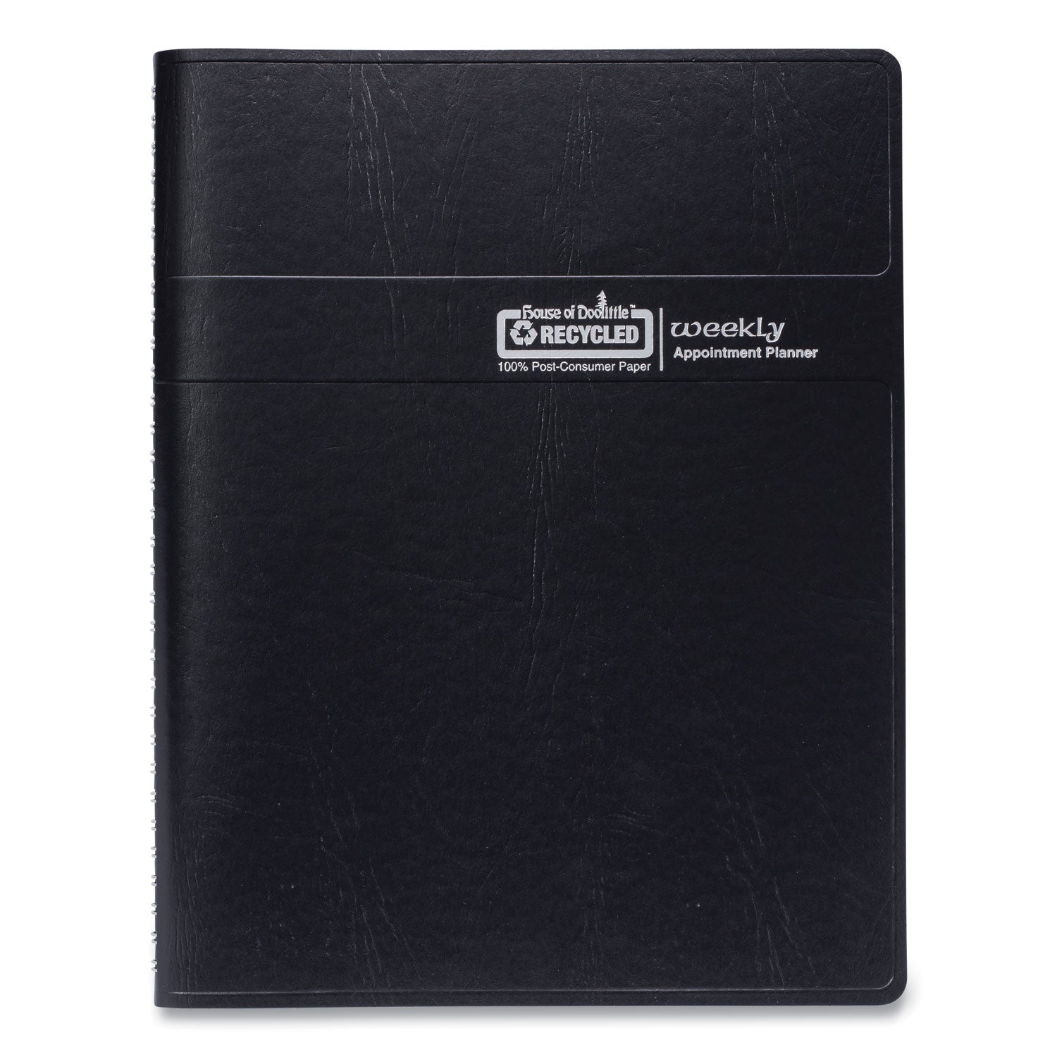 House of Doolittle Recycled Weekly Appointment Book Ruled without Appointment Times, 8.75 x 6.88, Black Cover, 12-Month (Jan to Dec): 2025 (25802)