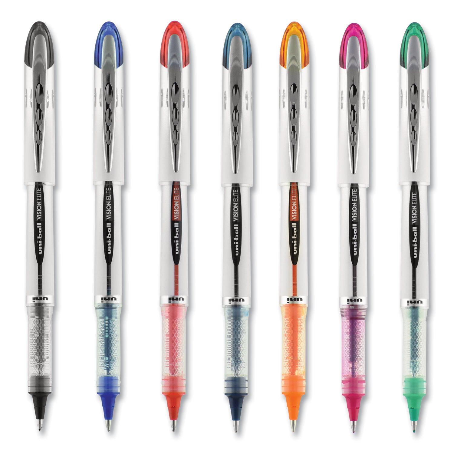uni-ball VISION ELITE Hybrid Gel Pen, Stick, Bold 0.8 mm, Assorted Ink and Barrel Colors, 8/Pack (90199PP)