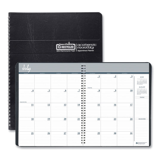 House of Doolittle Academic Year 14-Month Recycled Ruled Monthly Planner, 11 x 8.5, Black Cover, 14-Month (July to Aug): 2024 to 2025 (26502)