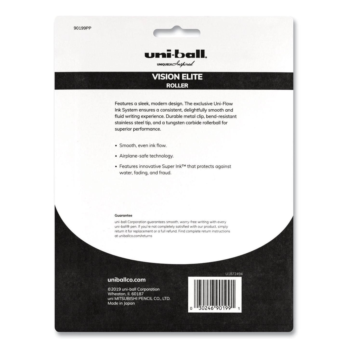 uni-ball VISION ELITE Hybrid Gel Pen, Stick, Bold 0.8 mm, Assorted Ink and Barrel Colors, 8/Pack (90199PP)