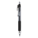 uni-ball Signo 207 Gel Pen, Retractable, Medium 0.7 mm, Black Ink, Clear/Black Barrel, 8/Pack (1756584)