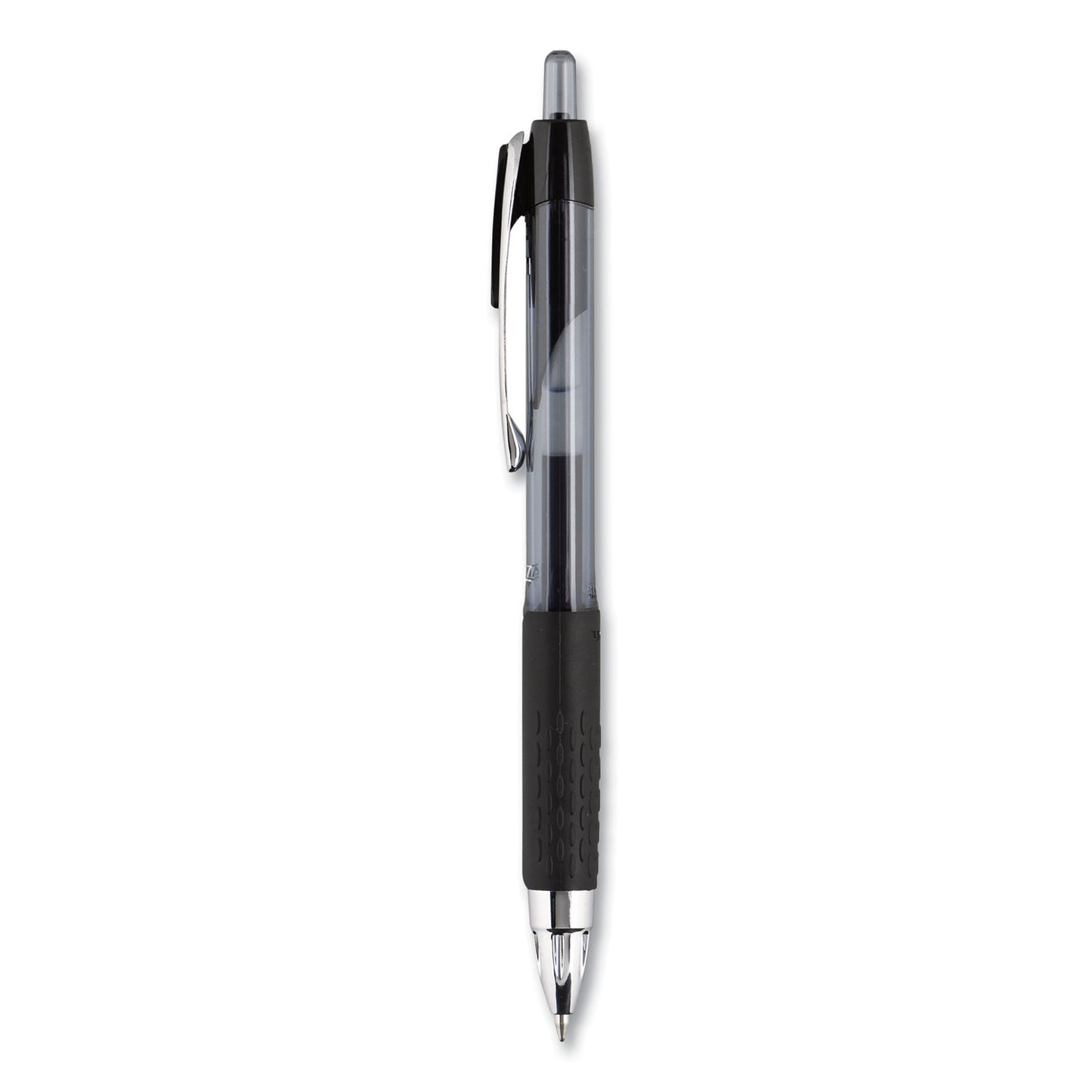 uni-ball Signo 207 Gel Pen, Retractable, Medium 0.7 mm, Black Ink, Clear/Black Barrel, 8/Pack (1756584)