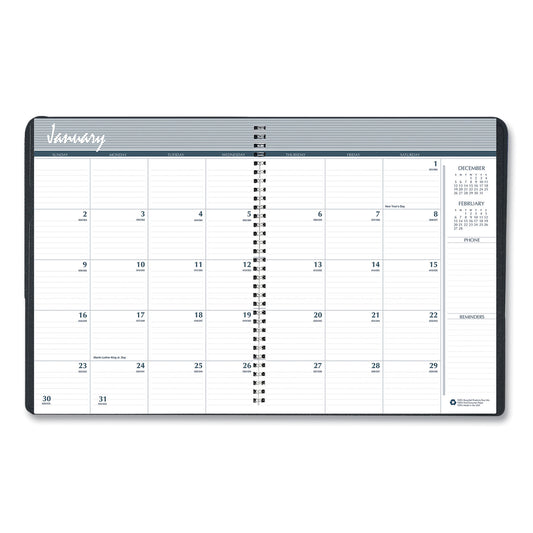 House of Doolittle 14-Month Recycled Ruled Monthly Planner, 11 x 8.5, Black Cover, 14-Month: Dec 2024 to Jan 2026 (26202)