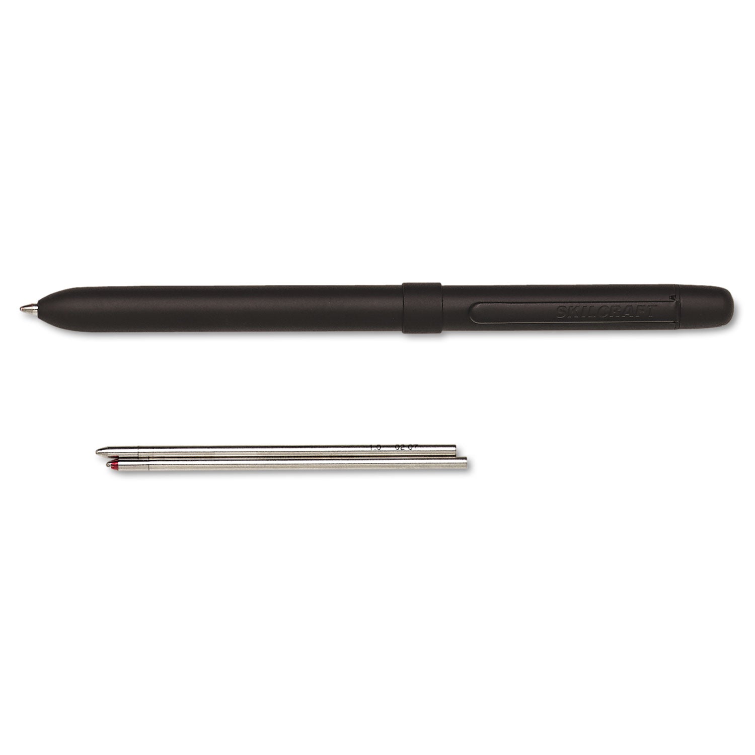 AbilityOne 7520015649906, SKILCRAFT B3 Aviator Multi-Color Ballpoint Pen/Pencil, Retractable, Medium , Black/Red Ink, Black Matte Barrel