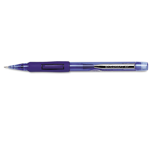 AbilityOne 7520015654874, SKILCRAFT SlickerClicker Side Advanced Mechanical Pencil, 0.7mm, Black Lead, Trans Blue Barrel, Dozen