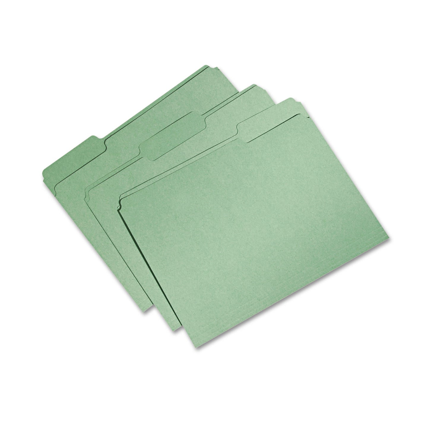 AbilityOne 7530015664132, SKILCRAFT Recycled File Folders, 1/3-Cut 1-Ply Tabs: Assorted, Letter, 0.75" Expansion, Bright Green, 100/Box