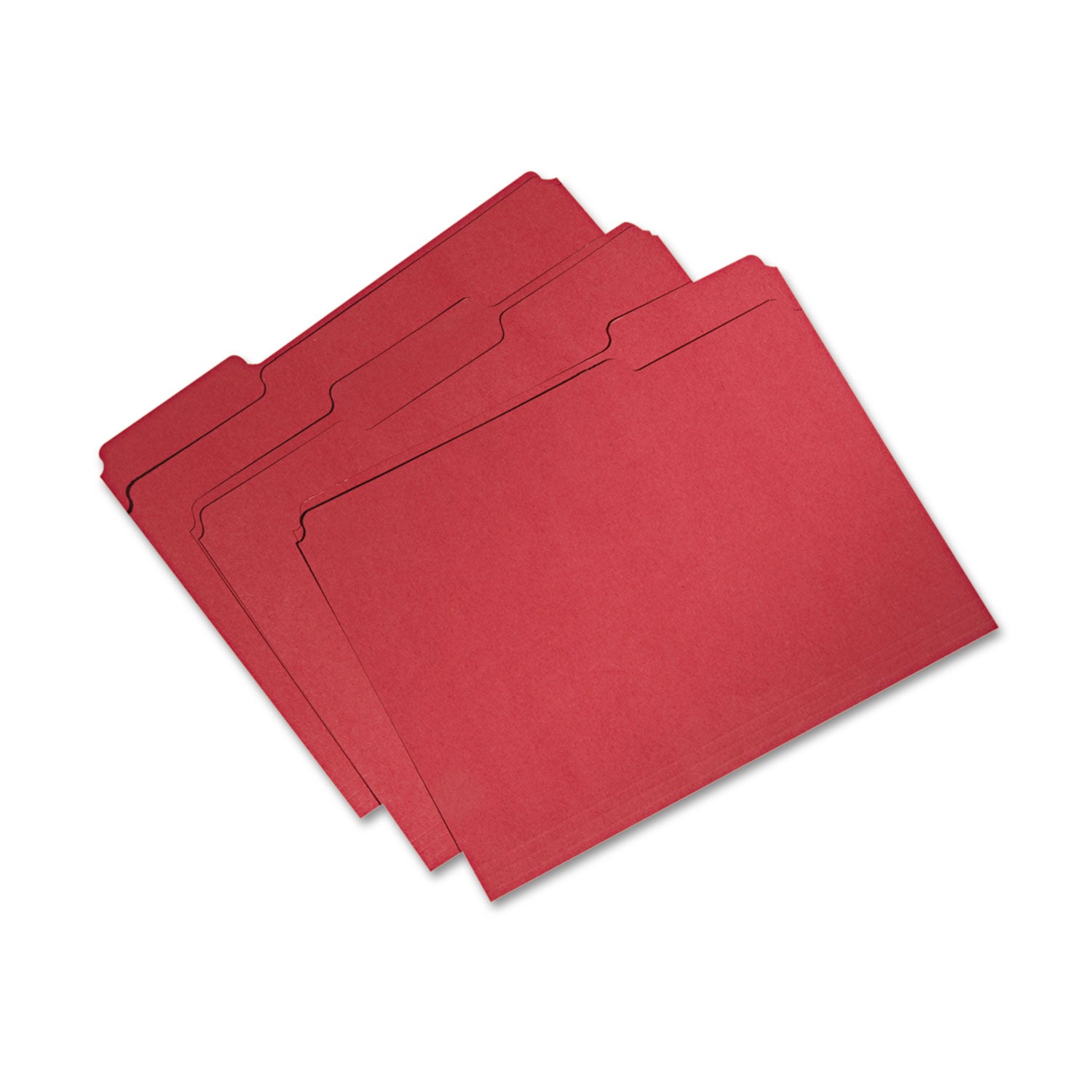 AbilityOne 7530015664134, SKILCRAFT Recycled File Folders, 1/3-Cut 1-Ply Tabs: Assorted, Letter Size, 0.75" Expansion, Red, 100/Box