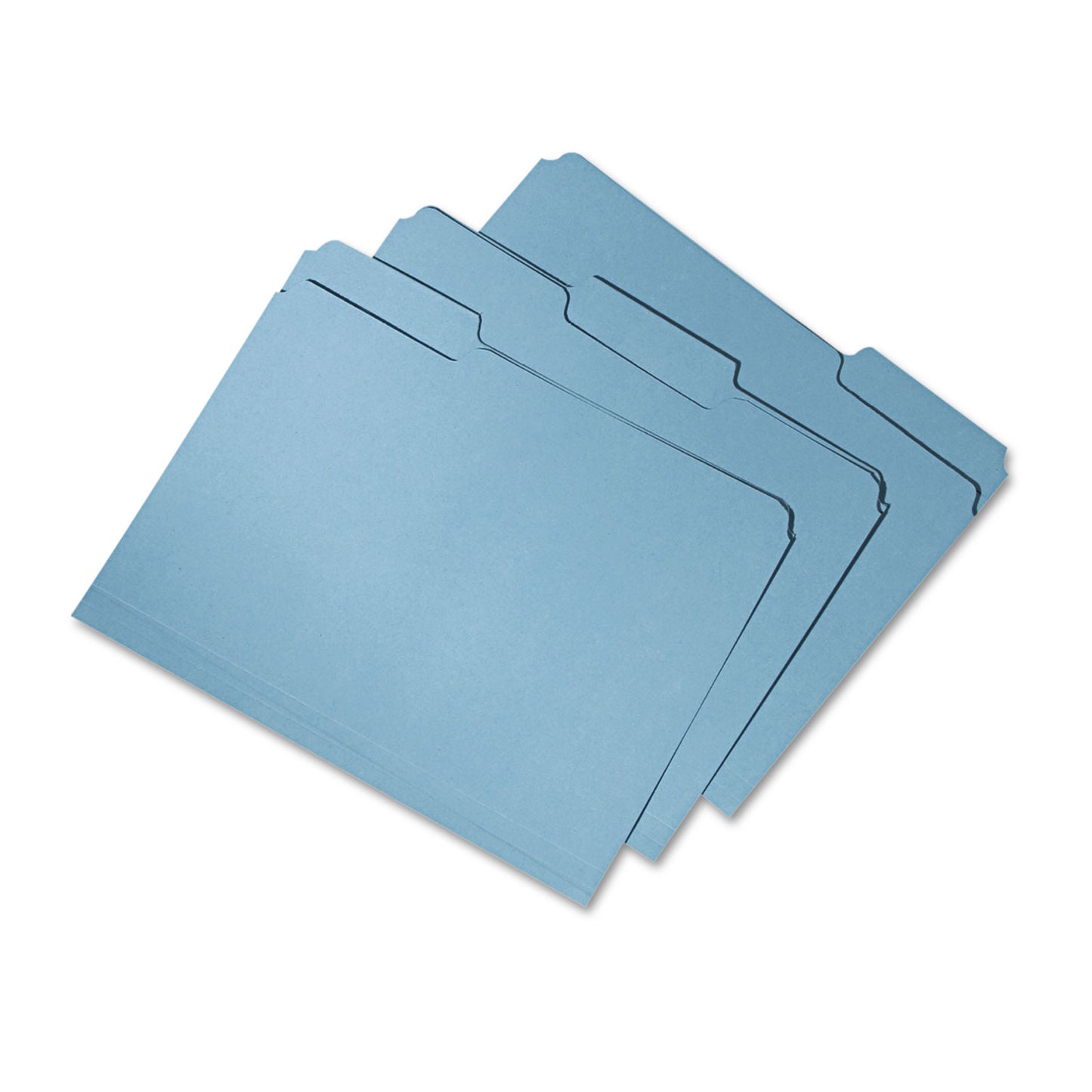 AbilityOne 7530015664144, SKILCRAFT Recycled File Folders, 1/3-Cut 2-Ply Tabs: Assorted, Letter Size, 0.75" Expansion, Blue, 100/Box