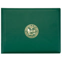 AbilityOne 7510007557077, SKILCRAFT Award Certificate Holder, 8.5 x 11, Army Seal, Green/Gold