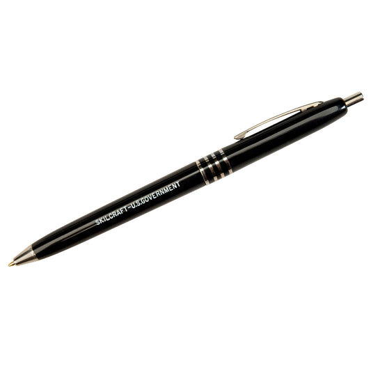 AbilityOne 7520009357136, SKILCRAFT U.S. Government Ballpoint Pen, Retractable, Medium 1 mm, Black Ink, Black Barrel, Dozen