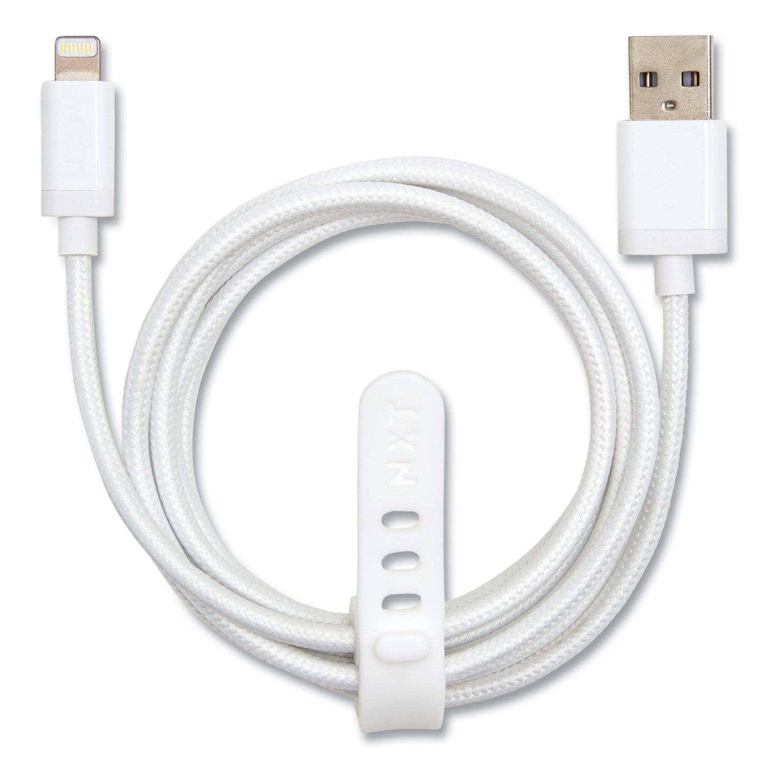 NXT Technologies Braided Apple Lightning Cable to USB-A Cable, 6 ft, White (24383997)