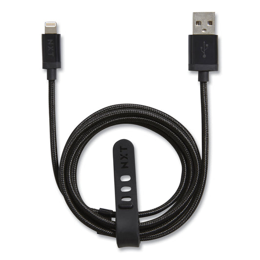 NXT Technologies Braided Apple Lightning Cable to USB-A Cable, 4 ft, Black (24383998)