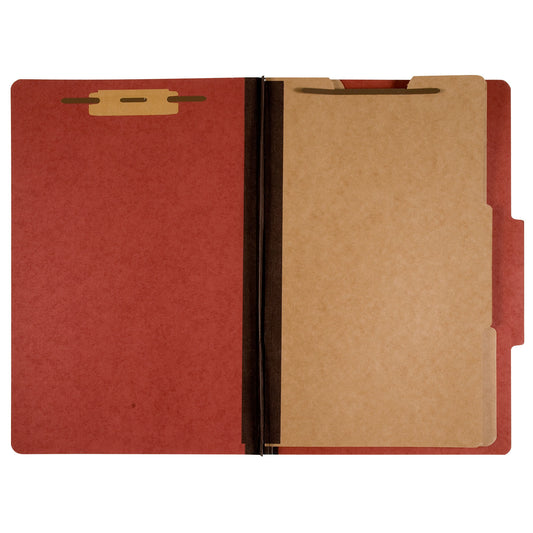 AbilityOne 7530009908884, SKILCRAFT Classification Folder, 2" Expansion, 2 Dividers, 6 Fasteners, Letter Size, Earth Red Exterior