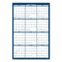 House of Doolittle Recycled Poster Style Reversible/Erasable Yearly Wall Calendar, 66 x 33, White/Blue/Gray Sheets, 12-Month (Jan to Dec): 2025 (3962)
