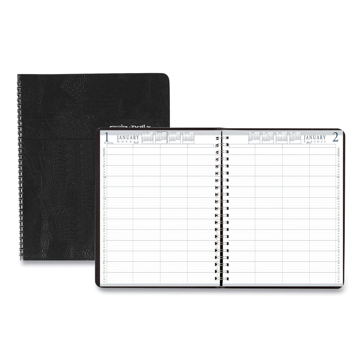 House of Doolittle Four-Person Group Practice Daily Appointment Book, 11 x 8.5, Black Cover, 12-Month (Jan to Dec): 2025 (28202)