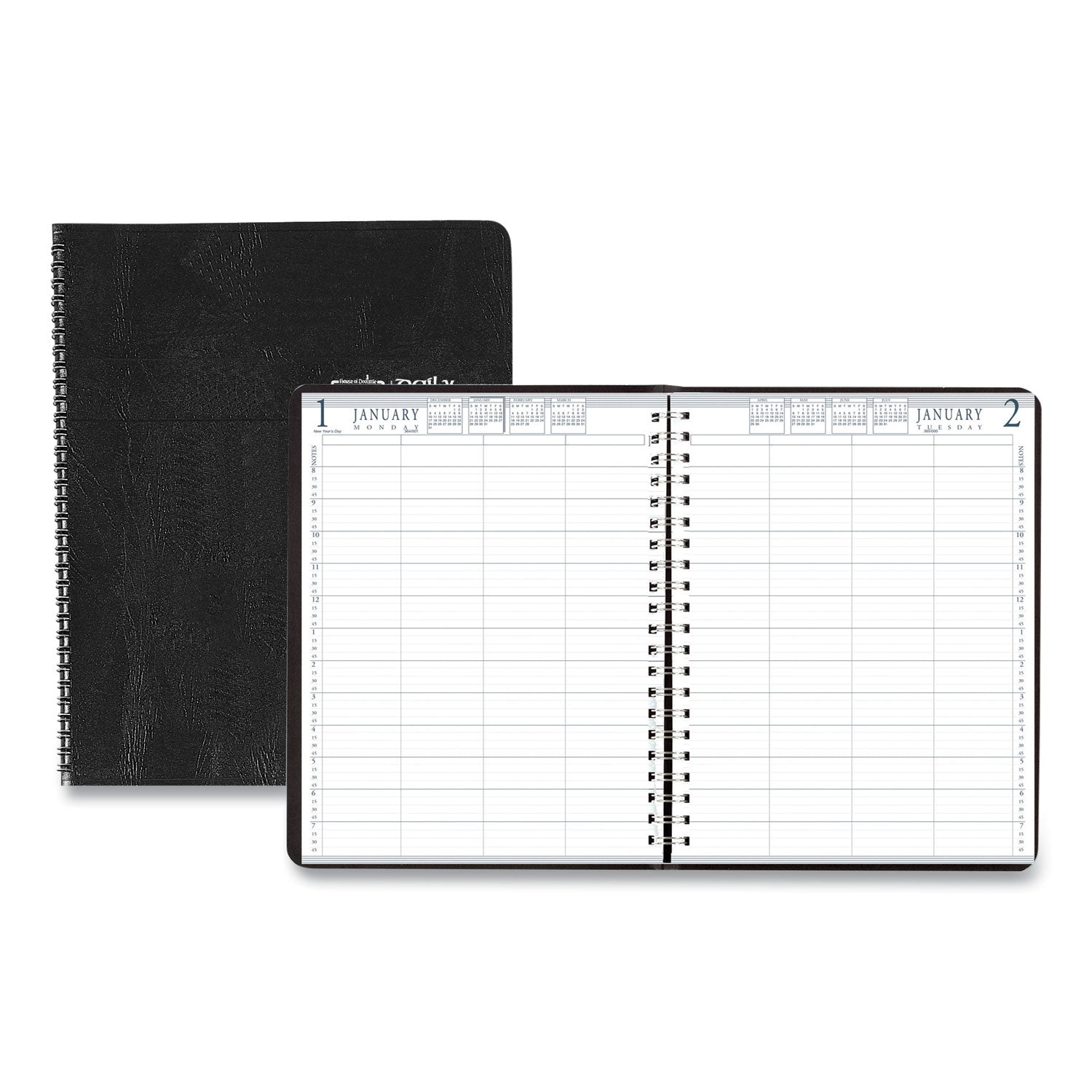 House of Doolittle Four-Person Group Practice Daily Appointment Book, 11 x 8.5, Black Cover, 12-Month (Jan to Dec): 2025 (28202)