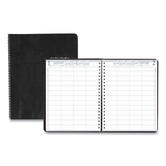 House of Doolittle Four-Person Group Practice Daily Appointment Book, 11 x 8.5, Black Cover, 12-Month (Jan to Dec): 2025 (28202)