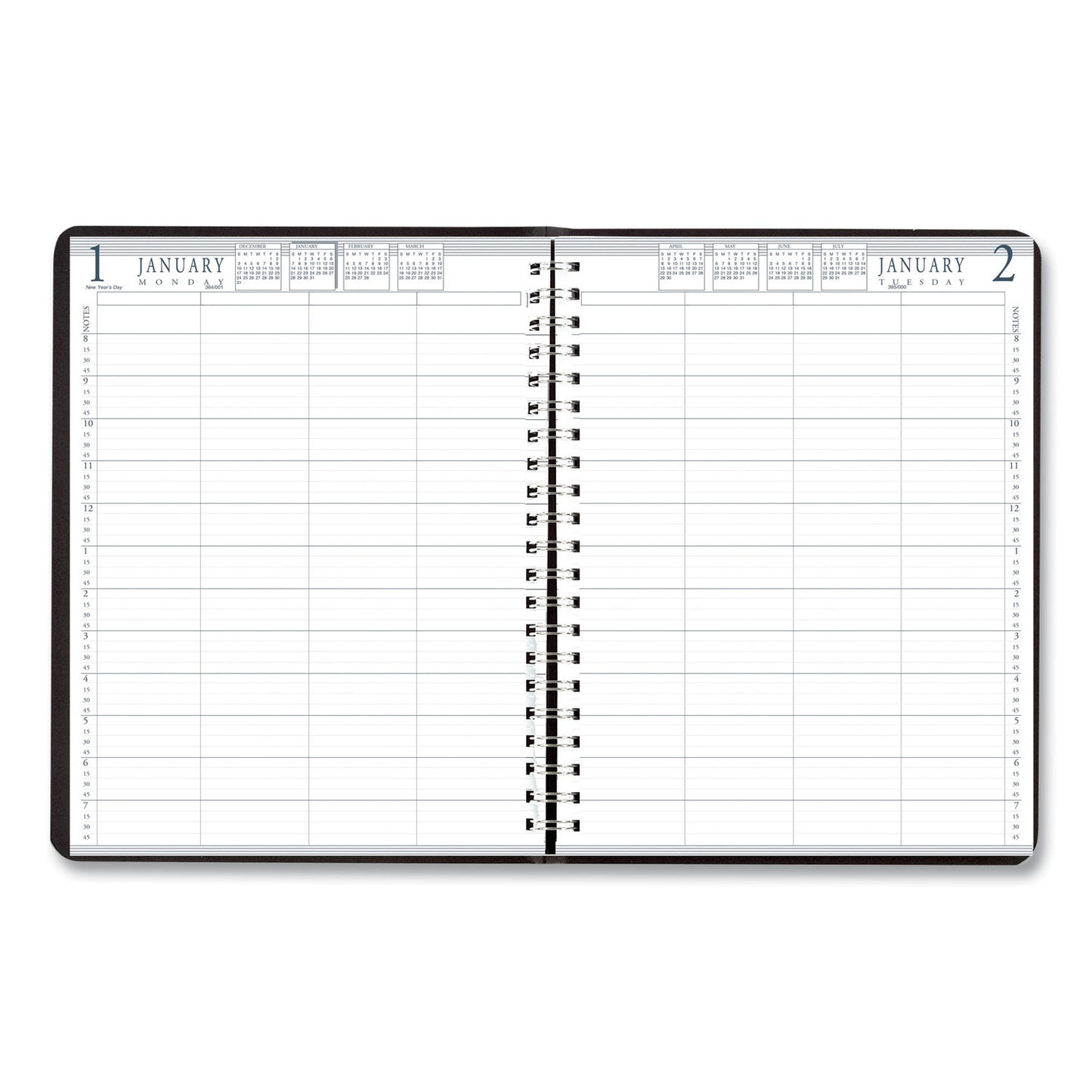 House of Doolittle Four-Person Group Practice Daily Appointment Book, 11 x 8.5, Black Cover, 12-Month (Jan to Dec): 2025 (28202)