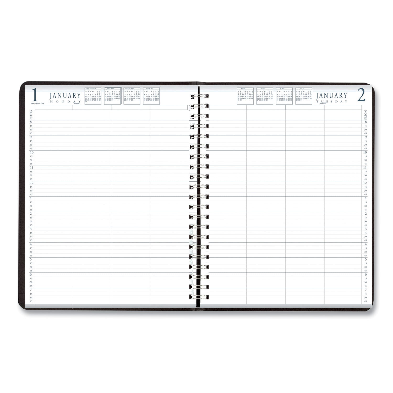 House of Doolittle Four-Person Group Practice Daily Appointment Book, 11 x 8.5, Black Cover, 12-Month (Jan to Dec): 2025 (28202)