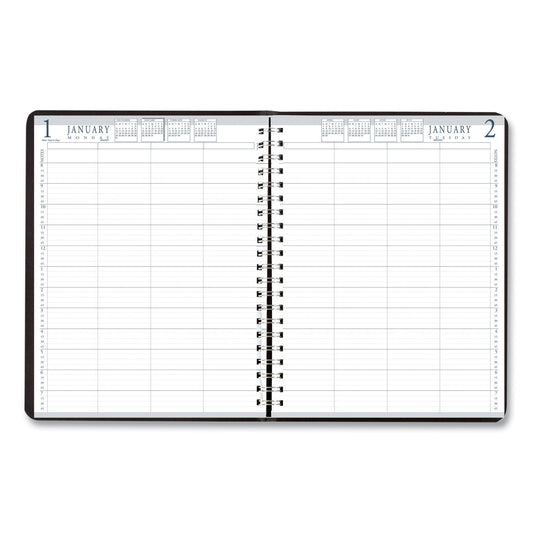 House of Doolittle Four-Person Group Practice Daily Appointment Book, 11 x 8.5, Black Cover, 12-Month (Jan to Dec): 2025 (28202)