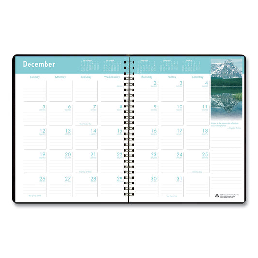 House of Doolittle Earthscapes Recycled Ruled Monthly Planner, Landscapes Color Photos, 11 x 8.5, Black Cover, 14-Month: Dec 2024 to Jan 2026 (26402)