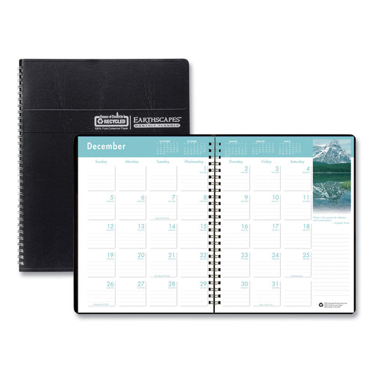 House of Doolittle Earthscapes Recycled Ruled Monthly Planner, Landscapes Color Photos, 11 x 8.5, Black Cover, 14-Month: Dec 2024 to Jan 2026 (26402)