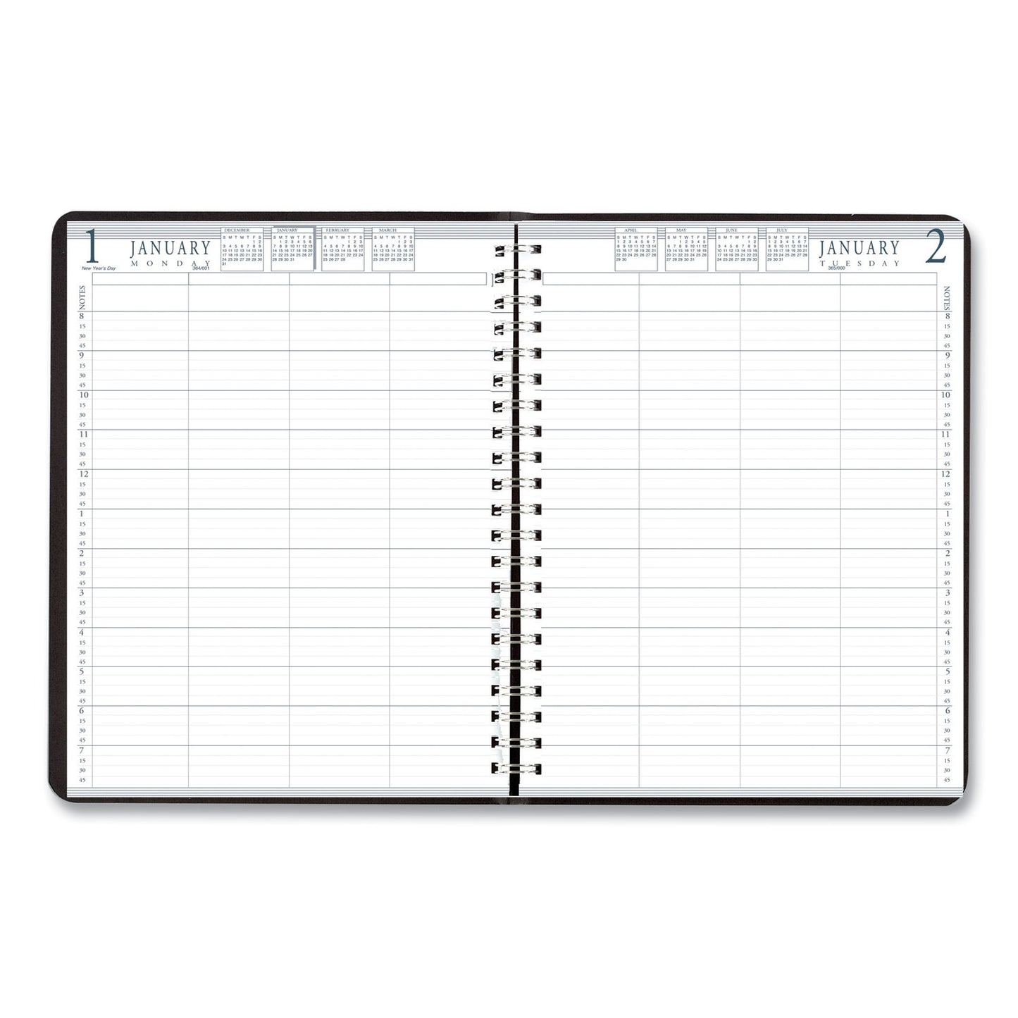 House of Doolittle Executive Series Four-Person Group Practice Daily Appointment Book, 11 x 8.5, Black Hard Cover, 12-Month (Jan to Dec): 2025 (28292)