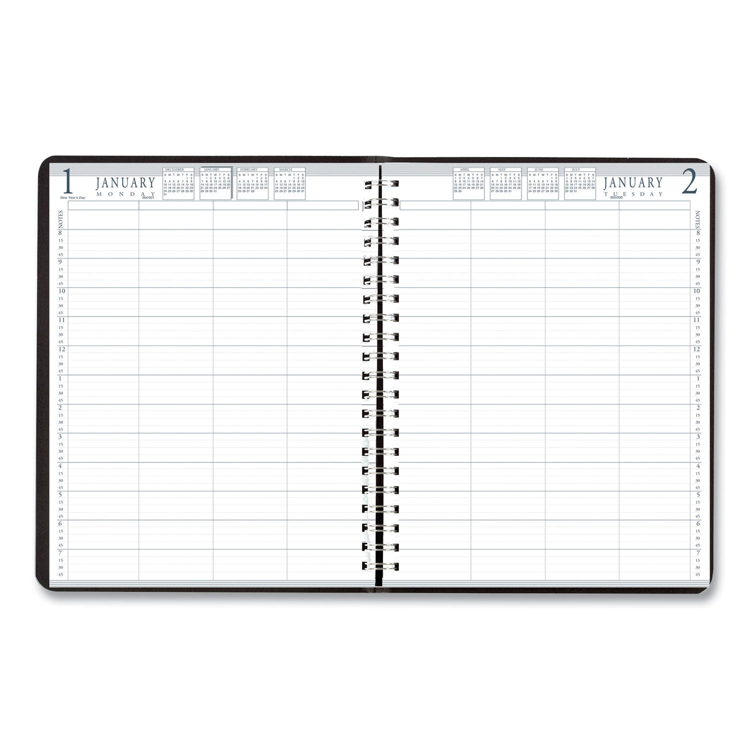 House of Doolittle Executive Series Four-Person Group Practice Daily Appointment Book, 11 x 8.5, Black Hard Cover, 12-Month (Jan to Dec): 2025 (28292)