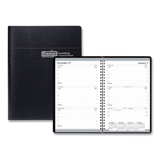 House of Doolittle Recycled Weekly Appointment Book, 8 x 5, Black Cover, 12-Month (Jan to Dec): 2025 (27802)