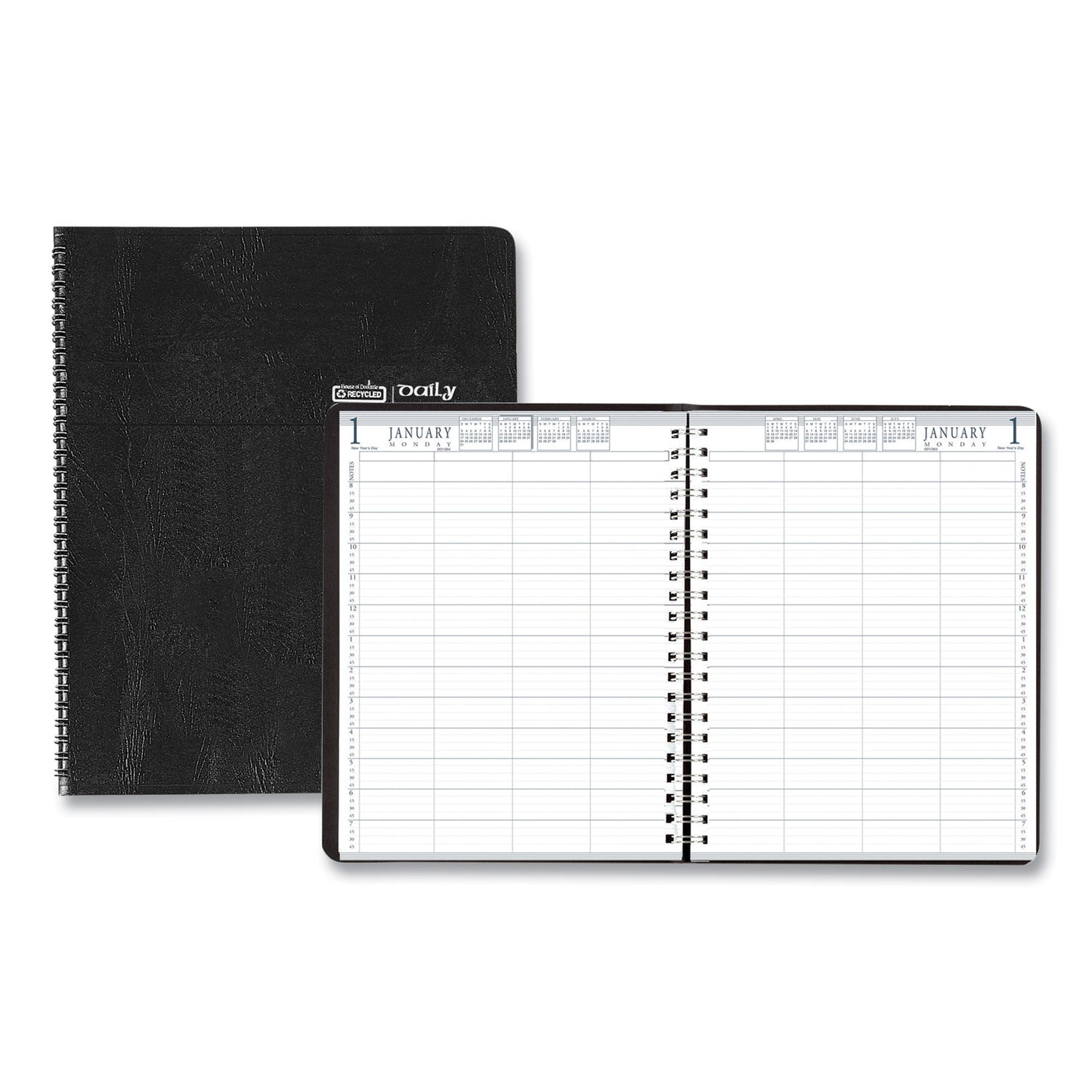House of Doolittle Eight-Person Group Practice Daily Appointment Book, 11 x 8.5, Black Cover, 12-Month (Jan to Dec): 2025 (28102)