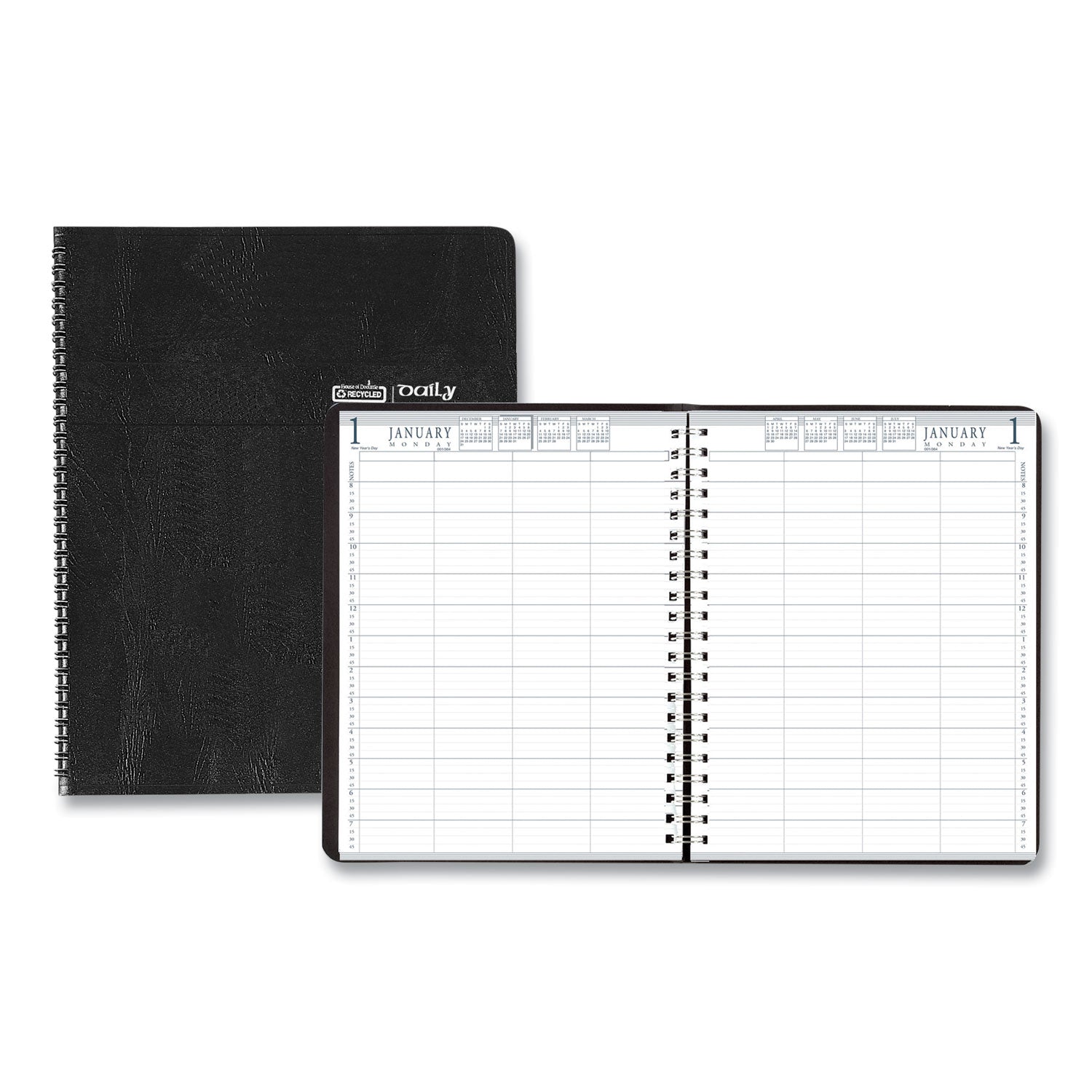 House of Doolittle Eight-Person Group Practice Daily Appointment Book, 11 x 8.5, Black Cover, 12-Month (Jan to Dec): 2025 (28102)