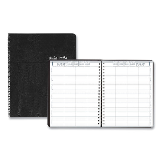 House of Doolittle Eight-Person Group Practice Daily Appointment Book, 11 x 8.5, Black Cover, 12-Month (Jan to Dec): 2025 (28102)