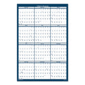 House of Doolittle Recycled Poster Style Reversible/Erasable Yearly Wall Calendar, 24 x 37, White/Blue/Gray Sheets, 12-Month (Jan to Dec): 2025 (396)